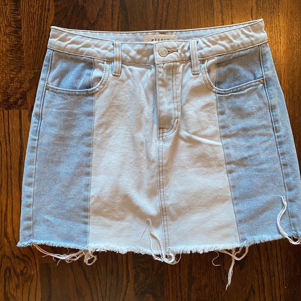 PAcSun Two Tone Denim Skirt